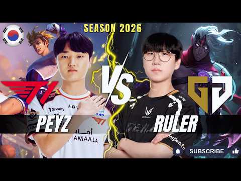 T1 Peyz vs GEN Ruler - Peyz EZREAL vs Ruler VARUS ADC - Patch 26.4 KR Ranked | lolrec