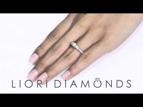 ER-0418 - 0.50 Carat E-SI2 Three Stone Natural Diamond Engagement Ring 14k White Gold