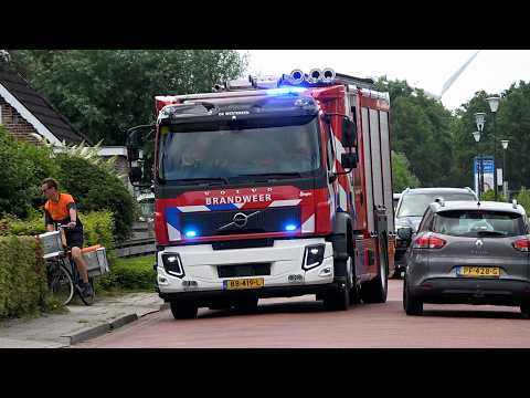 Uitruk Brandweer De Westereen | TS 02-4332 met Prio 1 naar gaslekkage in Wâlterswâld