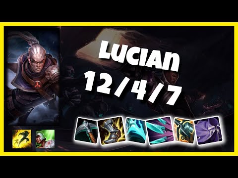 Lucian 10.24 Gameplay Challenger Replay Bot Lane - S11 (12/4/7) - EU