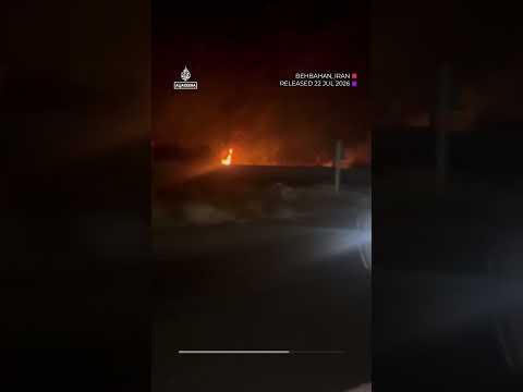 Air defences activate in Iran and flames rise from US attacks | AJ #shorts