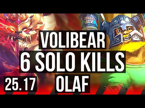 VOLIBEAR vs OLAF (TOP) | 6 solo kills | KR Master | 25.17