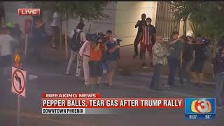 Anti Trump Protester Gets Hit In His Vagina By Pepper Ball In Phoenix Trump Protest