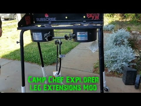 Camp Chef Explorer 2-burner stove leg extension mod