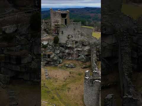 🏰 Burgruine Flossenbürg - Medieval Castle Ruins from Above #travel #drone #mountains