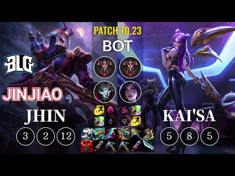 BLG Jinjiao Jhin vs Kai'Sa Bot - KR Patch 10.23