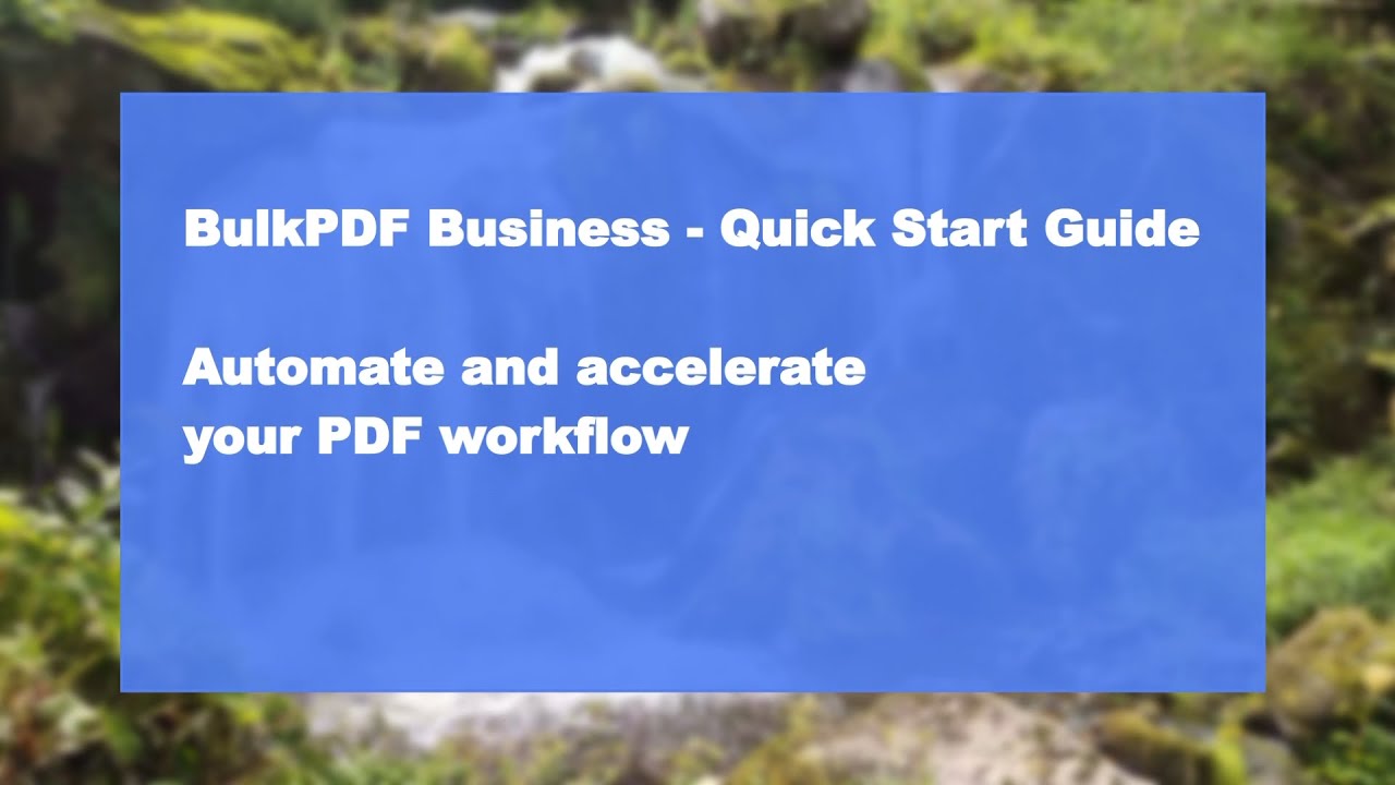 BulkPDF Business - Quick Start Guide (German UI)