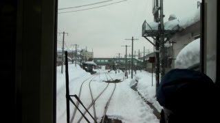 preview picture of video '飯山線・前面展望 魚沼中条駅から十日町駅(雪景色)  Train front view(Winter)'