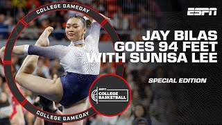 Jay Bilas goes 94 feet with Olympic Gold Medalist Sunisa Lee 🥇 | College GameDay