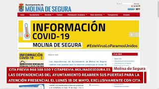 Cita previa para la atención presencial en el Ayuntamiento de Molina de Segura
