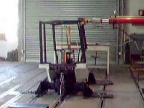 ROPS test of a cabin for tractors