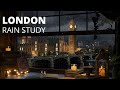 London Big Ben View Rain Study Ambience Victorian Dark Academia With Distant Thunderstorm Sounds