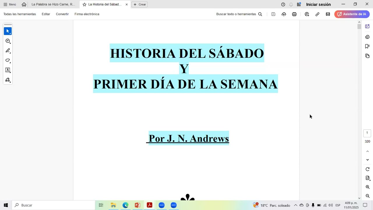 "ORIGEN DE LA OBSERVANCIA DEL PRIMER DIA". Argenis Contreras.