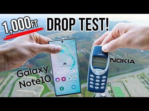 Samsung Galaxy Note 10 Drop Test from 1000FT VS Nokia 3310 - in 4K