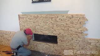 DIY Faux Stone Fireplace Surround Installation | Barron Designs