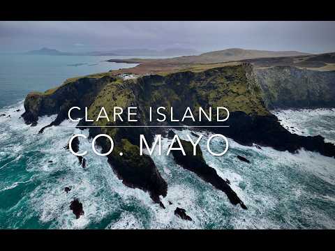 Drone view of Clare Island, Co. Mayo, Ireland.