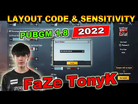 New! FaZe Tonyk Sensitivity & Control Code 2022 | PUBG Mobile 1.8