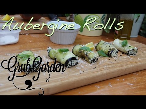 Grilled Aubergine Rolls, Stuffed with Pesto Ricotta | By Grub Garden