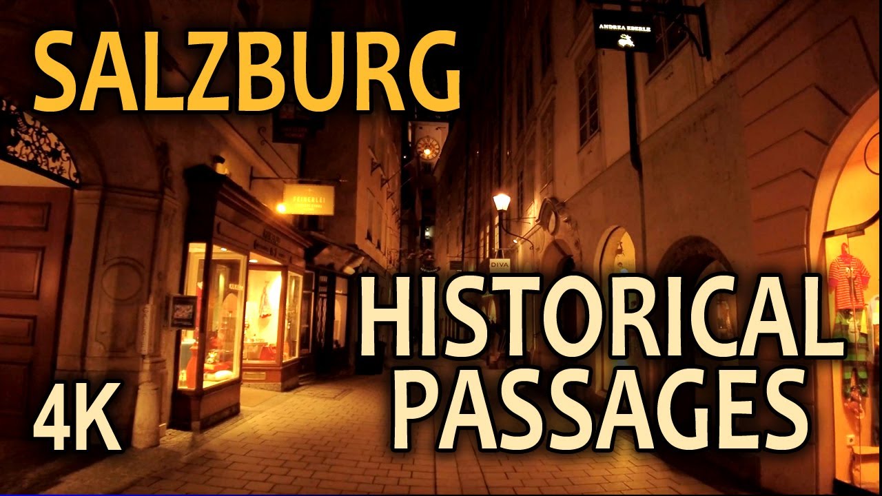 Immersive street-level walking tour through Salzburg Getreidegasse, Austria, showcasing authentic urban landscapes, local architecture, and the vibrant atmosphere of the city's neighborhoods