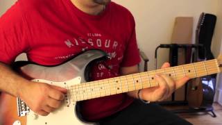 How to play While My Guitar gently weeps solo ( Toto version )