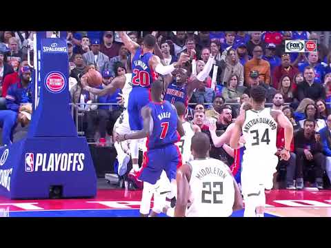 NBA, playoff 2019, Bucks vs. Pistons, Round 1, Game 3, Move 29, Eric Bledsoe, layup