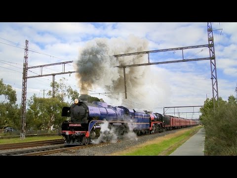 SteamRail "Snow Train" With R Class Steam Locomotives (16/8/2015) - PoathTV Australian Railways