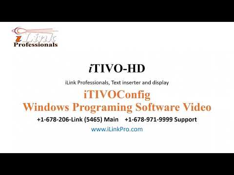 iTIVOConfig Windows Programing Software Tutorial for iTIVO-HD POS Text Inserter/Overlay Interface.