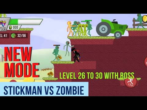 chepter -3 Stickman zombie shooter GAMEPLAY new update mode in ( zombies farm 🌾 ) levels 26 to 30