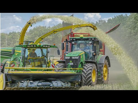 XXL GPS-Ernte - 400 Hektar Roggen häckseln - Fendt - Mercedes - New Holland - John Deere 8600i 2020
