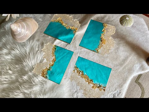 Beautiful Lacing in This Resin Ocean Serving Board