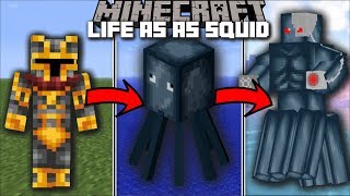 Minecraft LIFE AS A SQUID MOD / SWIM AND INK EVERYWHERE IF YOUR SQUID POWERS!! Minecraft