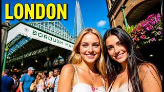LONDON WALK 4K 🇬🇧 | Borough Market | London Street Food & Shakespeare’s Globe | 