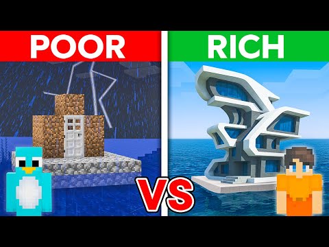POOR vs RICH: Water House Survival Battle in Minecraft