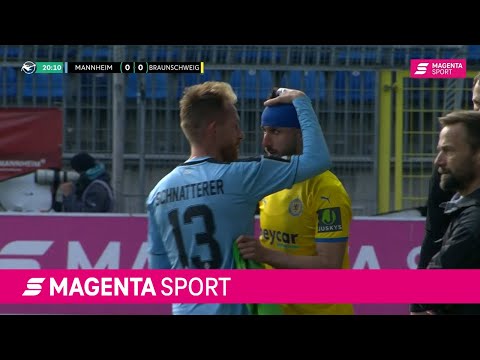 Klasse Reaktion von Marc Schnatterer nach seinem groben Foul! | 3. Liga 21/22
