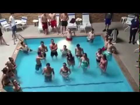 Stillwater Concert Choir singing in hotel pool