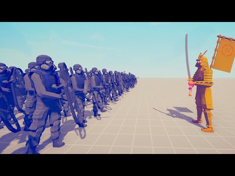 SHOGUN KING vs 100x RIOT POLICE - Totally Accurate Battle Simulator TABS