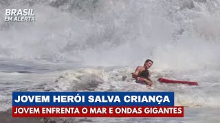 Herói de 16 Anos Enfrenta Ondas Gigantes e Salva Criança | Brasil em Alerta