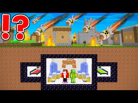 NUCLEAR MISSILES vs Secure Underground Kingdom in Minecraft - Maizen JJ and Mikey