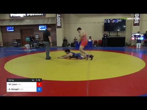 2018 Marine Corps US Open/UWW Junior Greco Roman 130 Con 8 #2 - Marc Leon (NMU-) Vs. Arath Rangel