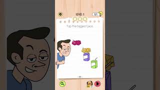 Brain Test 5 Level 1: Tap the biggest juice Walkthrough