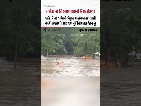 તિલકવાડાના ગૌચરીયા ગામે પાણીના ધસમસતા પ્રવાહમાં ફસાયો ખેડૂત, SDRFની ટીમે કર્યો રેસ્ક્યુ તિલકવાડાના ગૌચરીયા ગામે પાણીના ધસમસતા પ્રવાહમાં ફસાયો ખેડૂત, SDRFની ટીમે કર્યો રેસ્ક્યુ