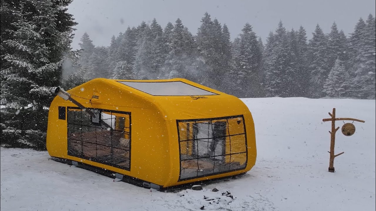 SNOW CAMPING WITH OUR NEW POD TENT