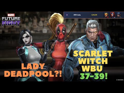 Sneak Peek #3 Lady Deadpool! Domino & Cable Uniforms! SCARLET WITCH WBU 37-39 - Marvel Future Fight
