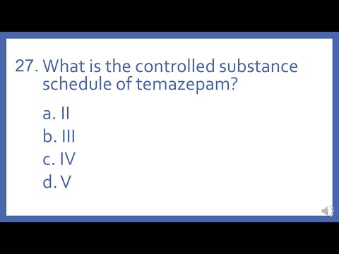 PTCB PTCE Practice Test Question 27 - Benzodiazepine Controlled Substance Schedule (CPhT Test Prep)