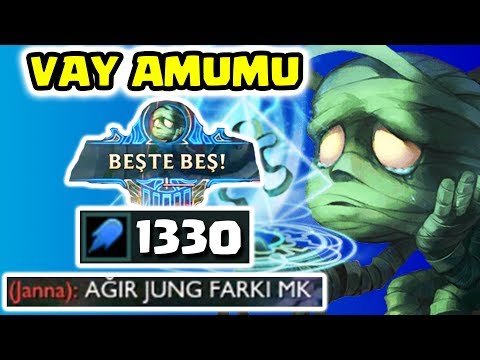 VAY AMUMU!! KENDİ AP REKORUMU KIRDIM!! TUTANKAMON KISKANDIRAN 1330 AP AMUMU JUNGLE!!