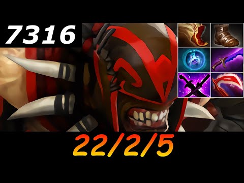 Dota 2 Bloodseeker 7316 MMR 22/2/5 (Kills/Deaths/Assists) Ranked Full Gameplay