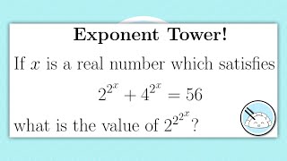 2^2^x + 4^2^x = 56, 2^2^2^x =  || High School Math
