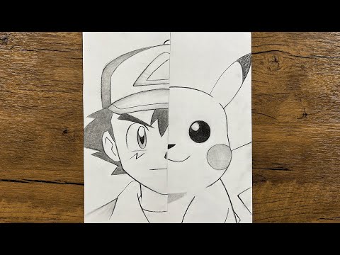 How to Draw Ash and Pikachu from Pokémon – Easy Step-by-Step Tutorial!