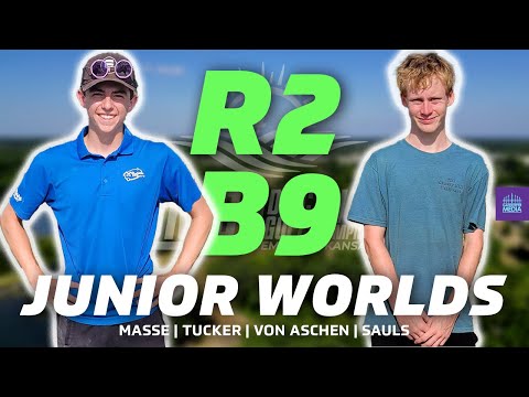 2025 PDGA Junior Disc Golf World Championships | R2B9 | Masse, Tucker, Von Aschen, Sauls | MJ18