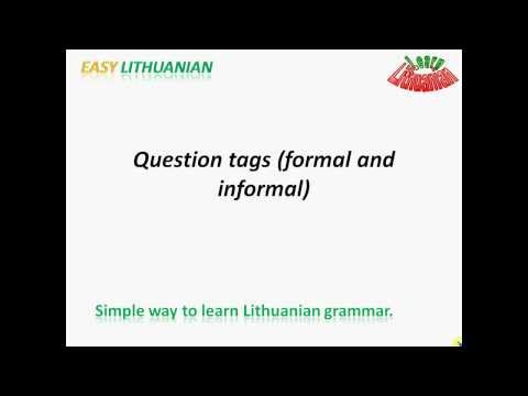 Easy Lithuanian: Question tags "Ar ne?"
